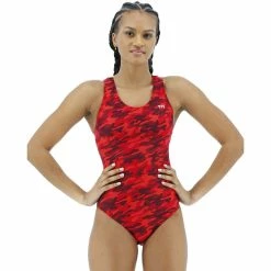 TYR Women's Camo Maxfit Swimsuit - 2023 -Women's sports Sales red 47528.1658237965